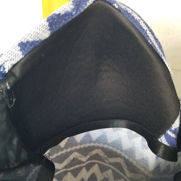 Skye Demi Bandeau Dress Size Large Built-in Bra Stretch Knit Halter Tie Indigo - Picture 9 of 11